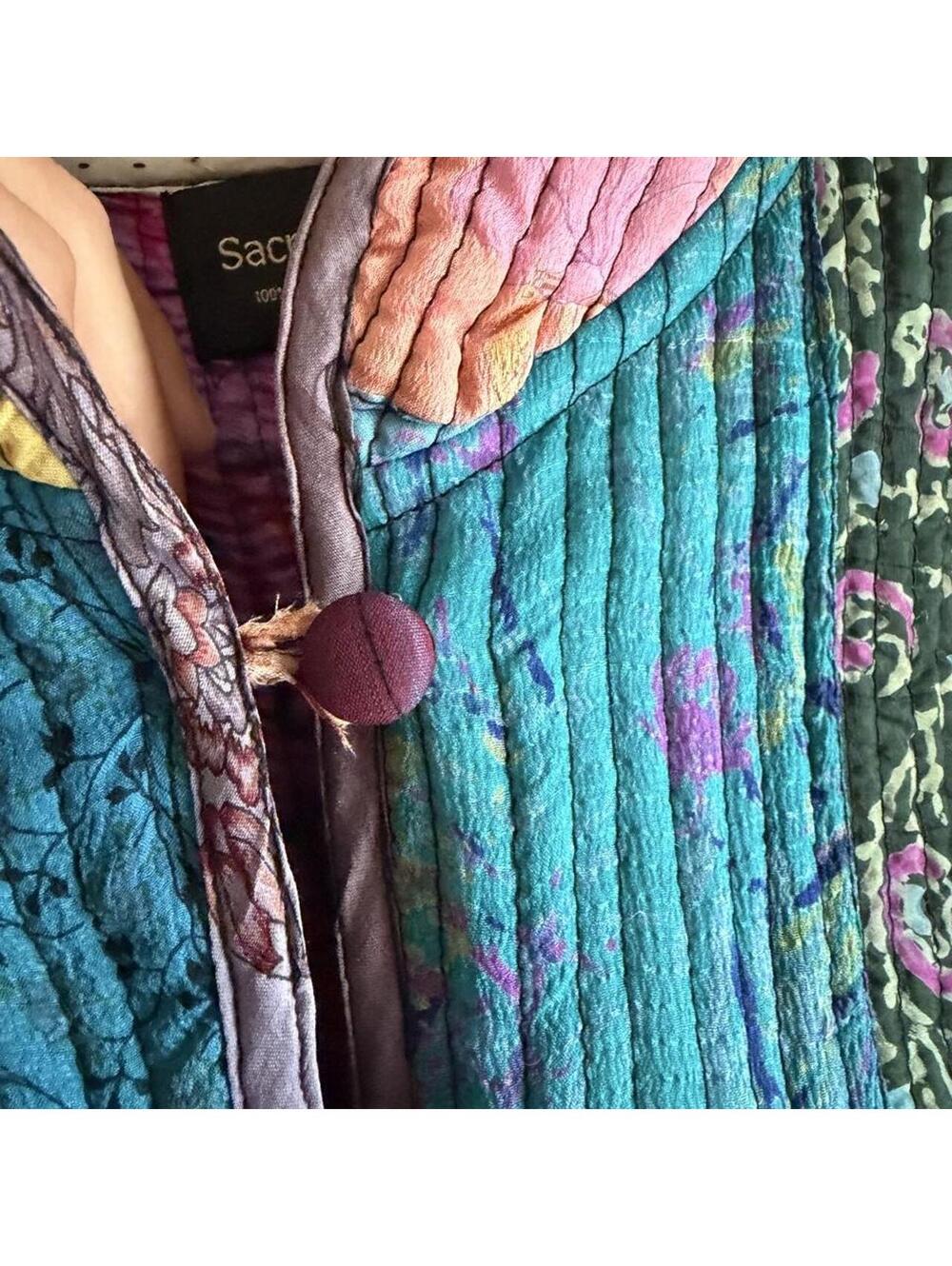 Sacred Threads silk quilted patchwork jacket - Picture 2 of 6